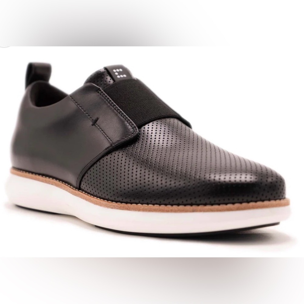 Code By Gentry executive shows Elegant Black Perforated Men's Slip-On Loafers